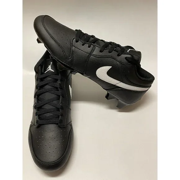 Nike Jordan 1 Low TD Football Cleats Black FJ6245-001 Men's Size 14 US